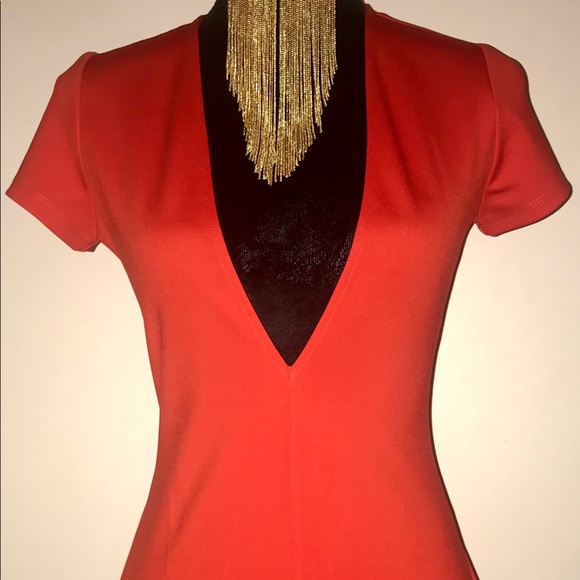 Plunging tangerine dress - F.21 NWT - Picture 3 of 4